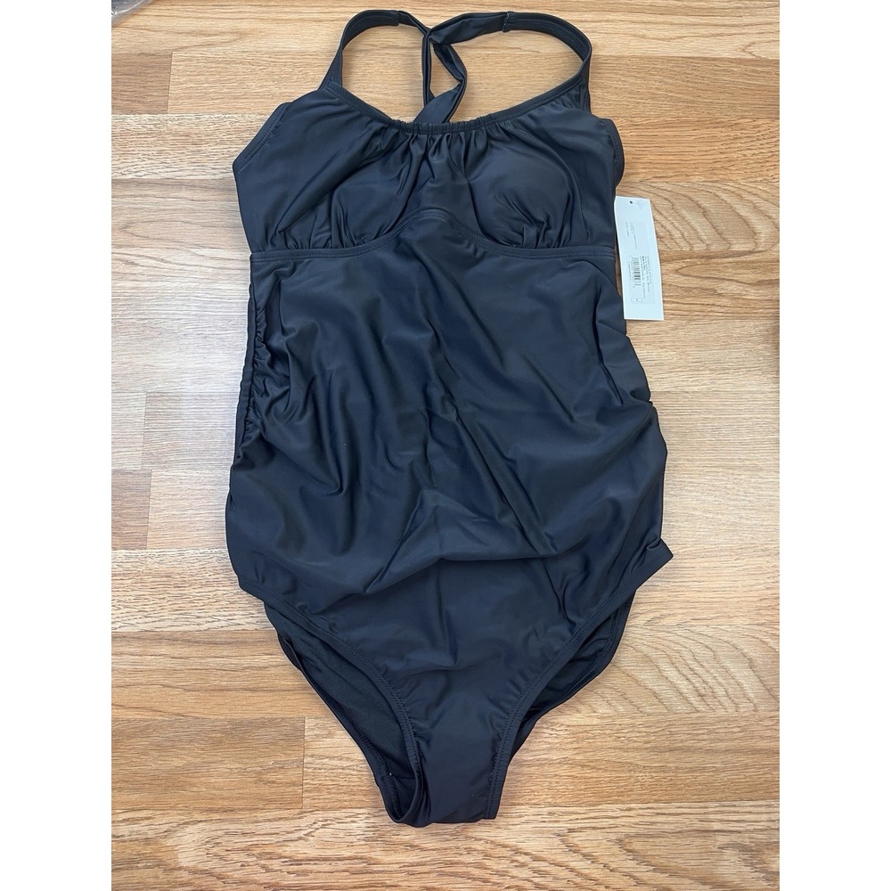 Liz Lange Maternity Swimsuit Black One Piece Women's Size Small NEW